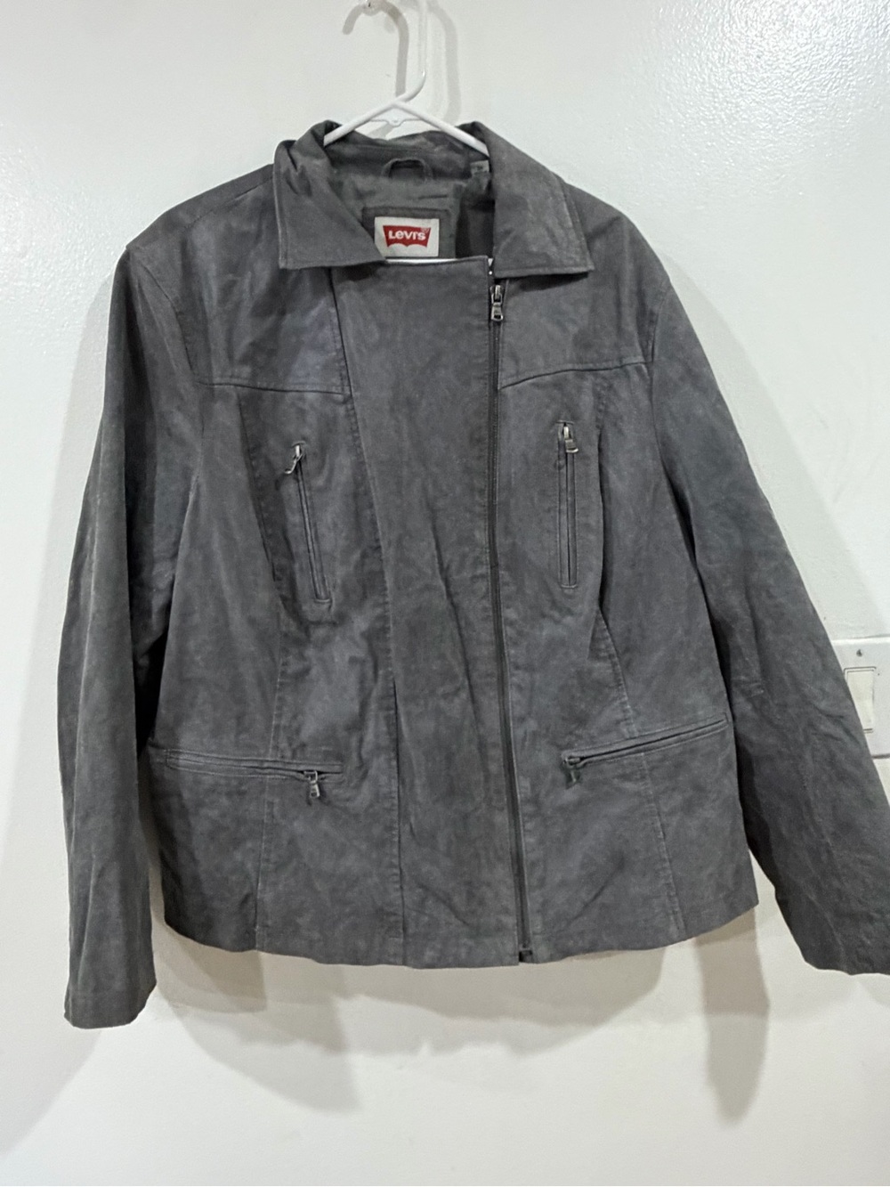 Levi's Women's Gray Suede Moto-Style Jacket